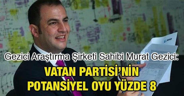 Gezici açıkladı, Bu parti % 8 oy alacak