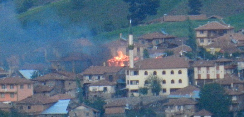 Köyde yangın çıktı