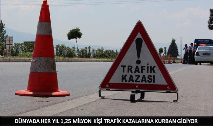 DÜNYADA HER YIL 1,25 MİLYON KİŞİ TRAFİK KAZALARINA KURBAN GİDİYOR