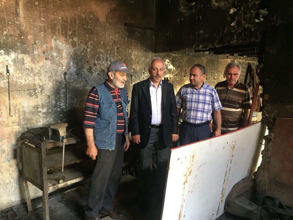 Başkan Gül’den esnafa geçmiş olsun ziyareti