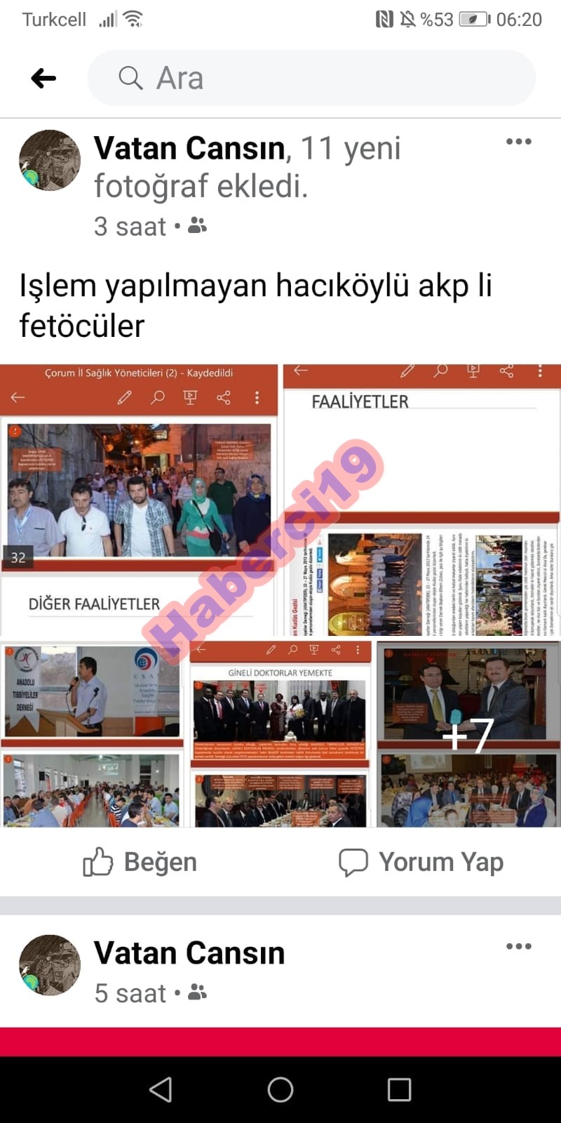 <!-- wp:paragraph --> VATANCANSIN, İŞLEM YAPILMAYAN AKP’Lİ FETÖCÜ LİSTESİNİ PAYLAŞTI BUNLAR ÇORUMDA GÖREV YAPIYORLARDI!