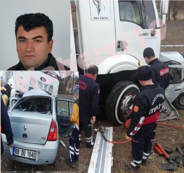 KAMYON VE OTOMOBİL KAFA KAFAYA ÇARPIŞTI: 1 ÖLÜ 1 AĞIR YARALI