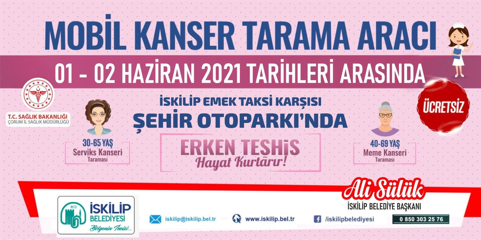İSKİLİP’TE KANSER TARAMASI YAPILACAK
