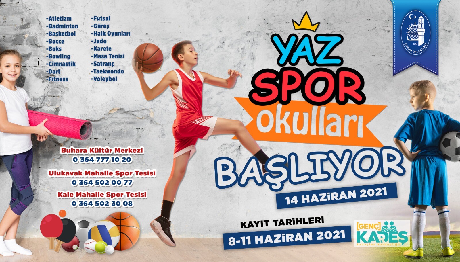 Yaz spor okullarına kayıtlar başlıyor