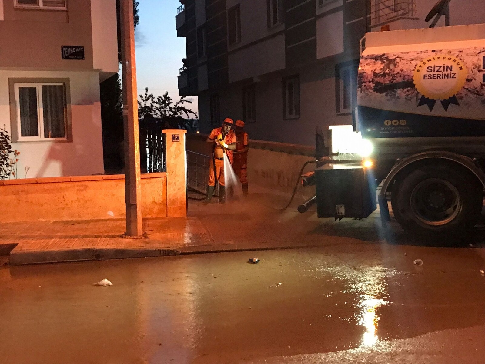 Çorum’da sel sonrası temizlik