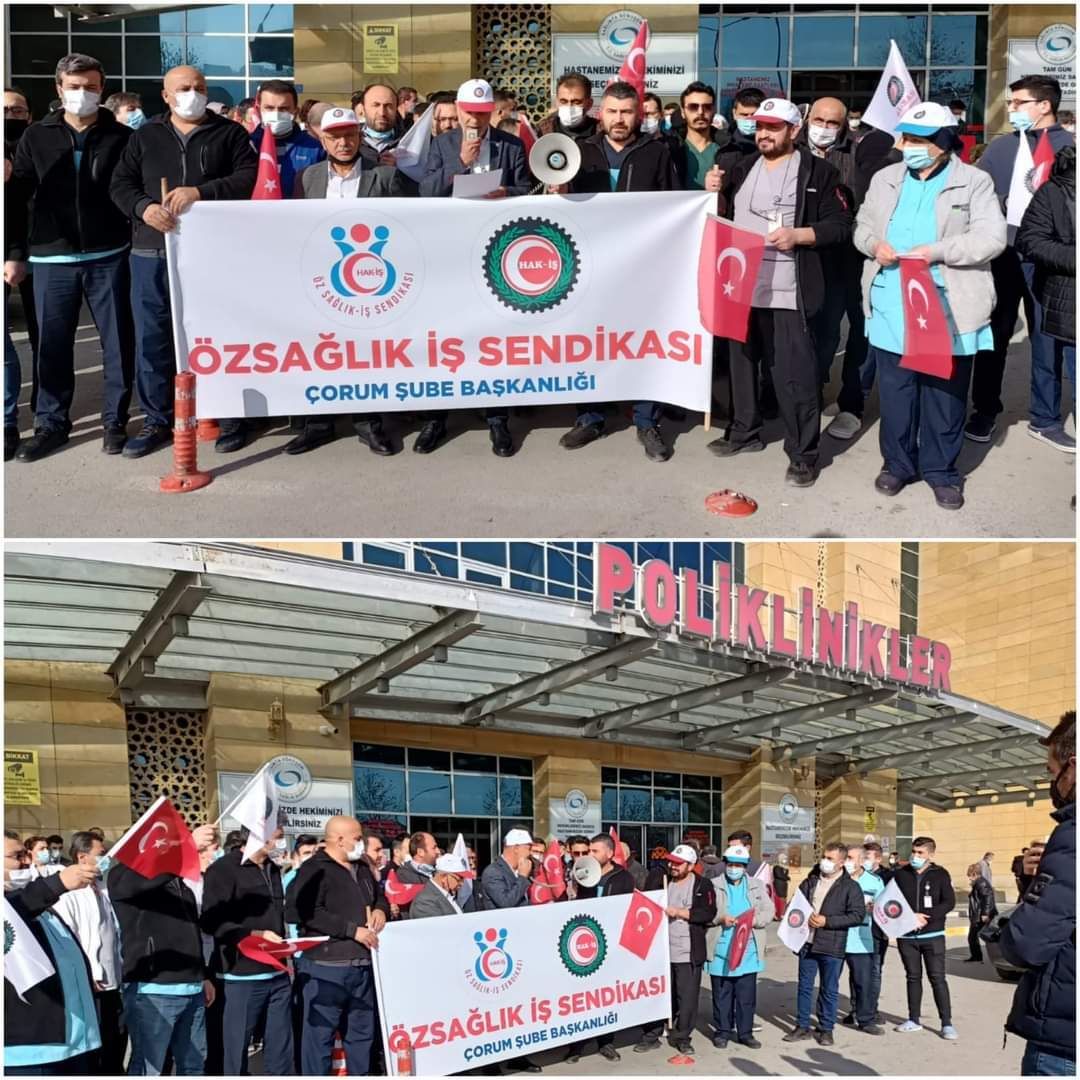 HASTANE ÇALIŞANLARI EYLEMDE EK ZAM HEPİMİZİ KAPSAMALIDIR
