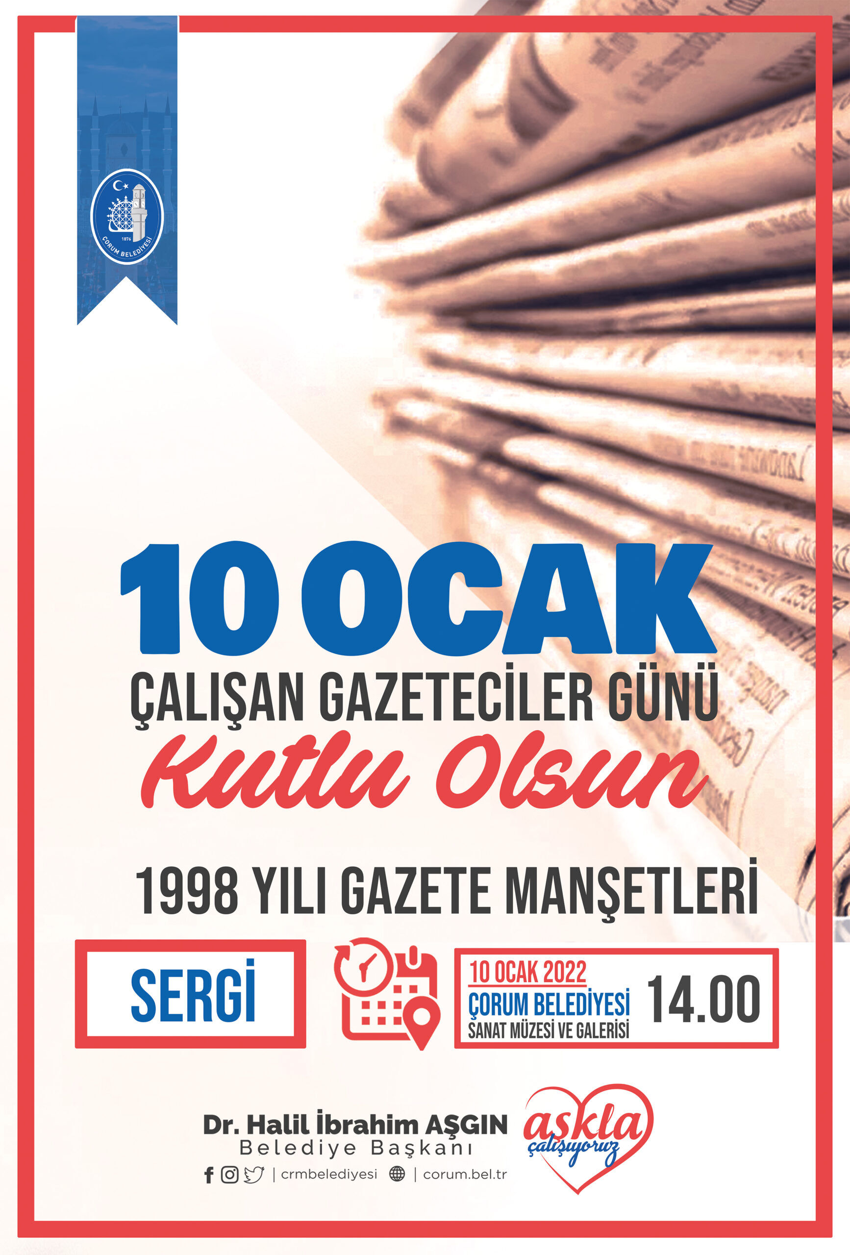 ÇALIŞAN GAZETECİLER GÜNÜNÜZ KUTLU OLSUN