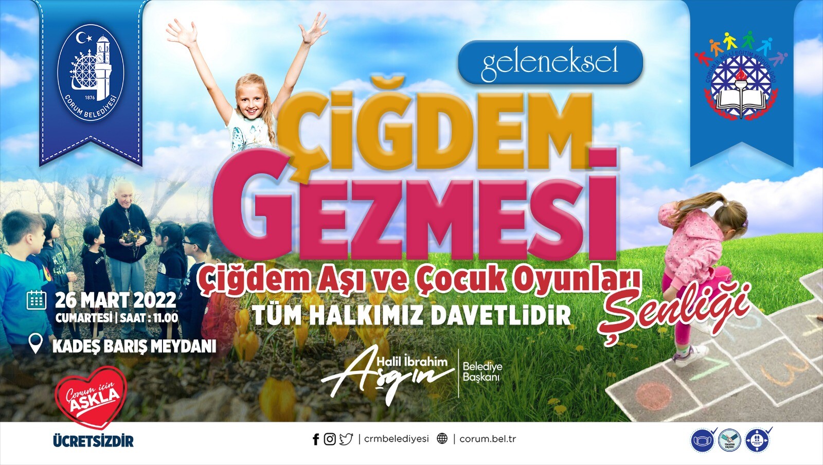 Belediye’den, Çiğdem aşı ve çocuk oyunları şenliği 