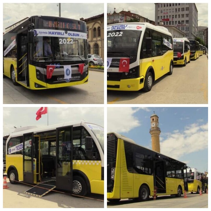 YENİ OTOBÜSLER SAAT KULESİNDE GÖRÜCÜYE ÇIKTI