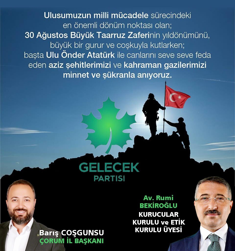 30 AAĞUSTOS ZAFER BAYRAMI KUTLU OLSUN