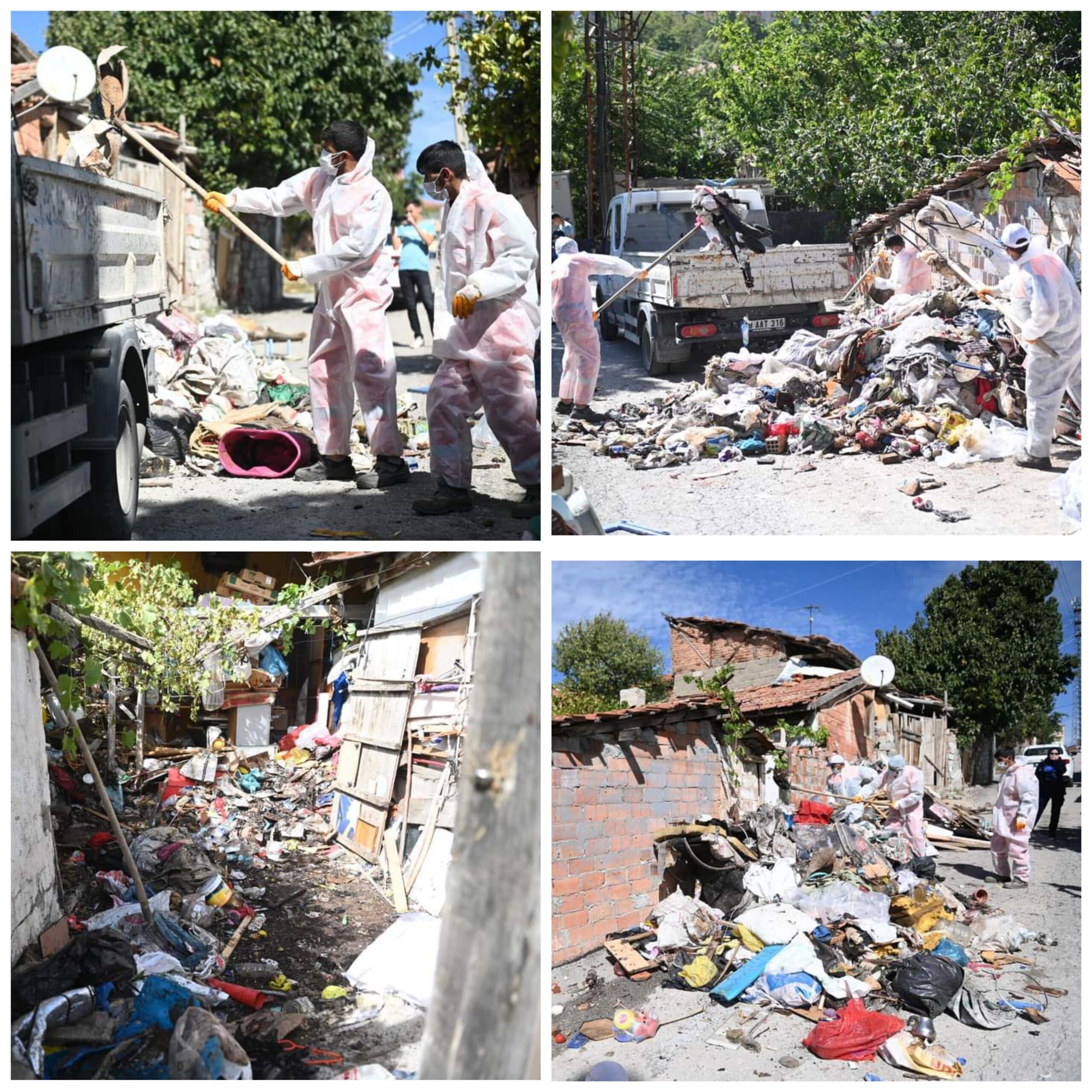 Müstakil Evden Yüzlerce Kiloluk Çöp Çıktı