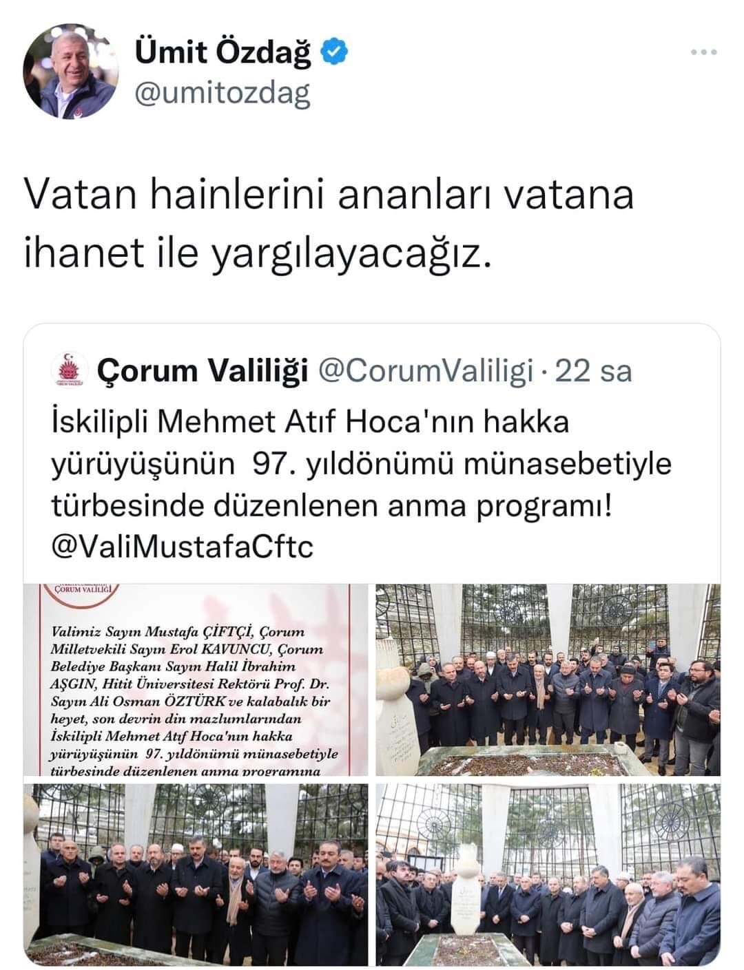 ÜMİT ÖZDAĞ ÇORUM VALİSİNİ TEHDİT ETTİ!