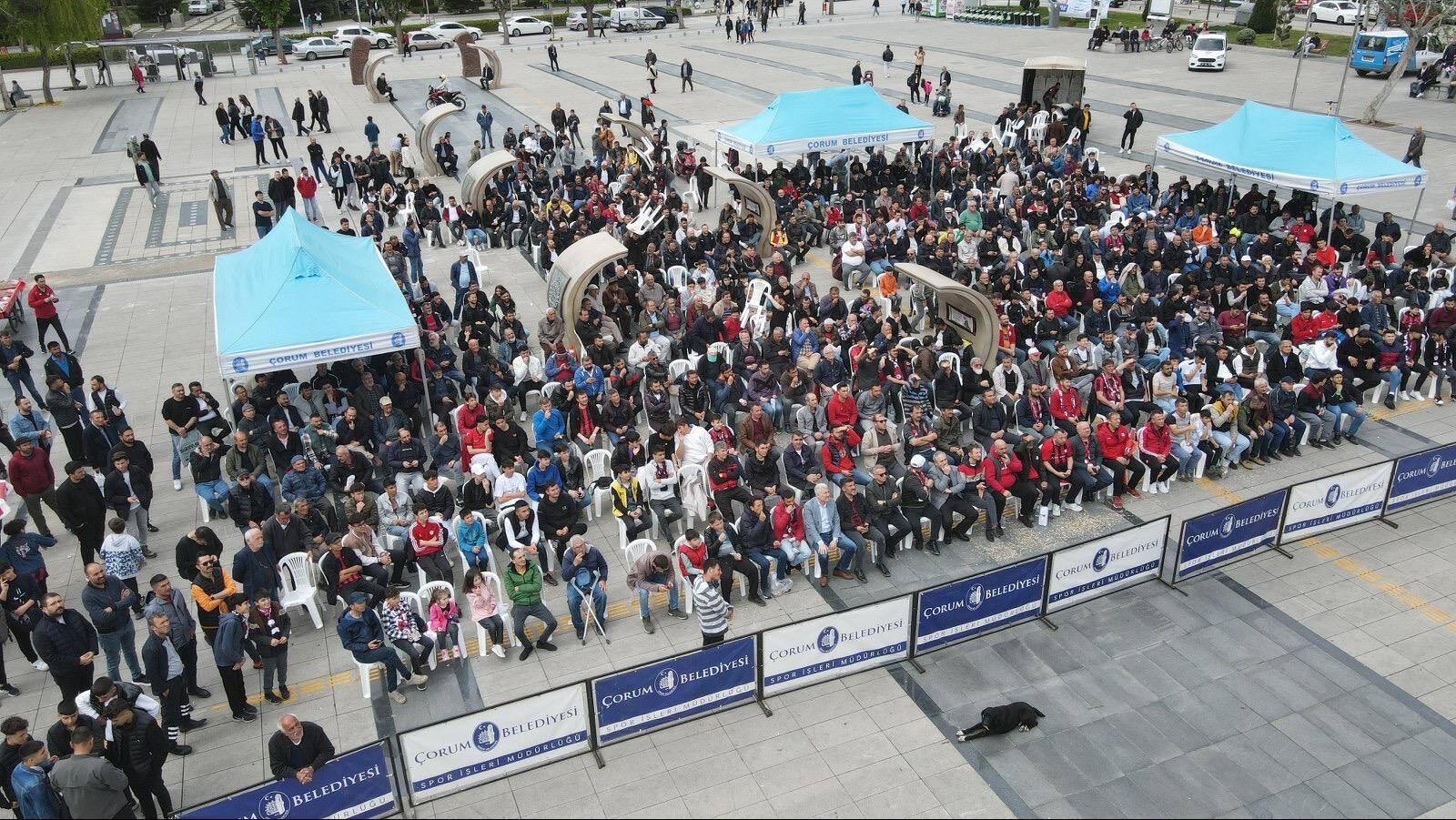 Taraftar maçı dev ekrandan izledi 