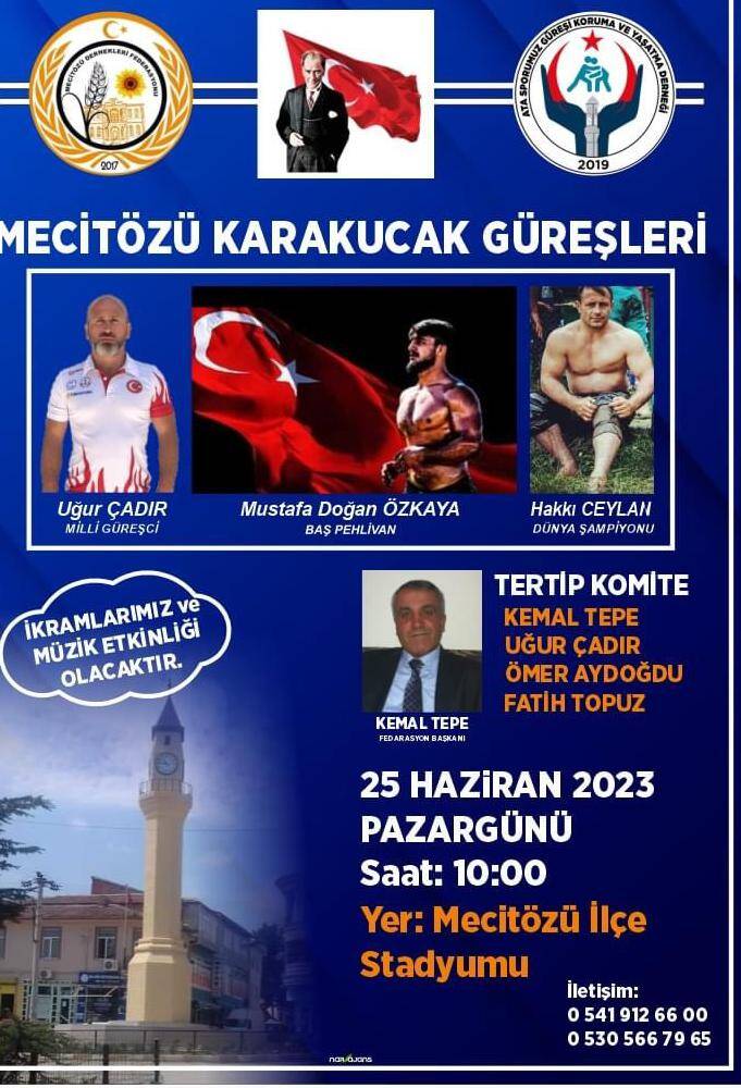 MECİTÖZÜ KARAKUCAK GÜREŞLERİ 25 HAZİRAN’DA