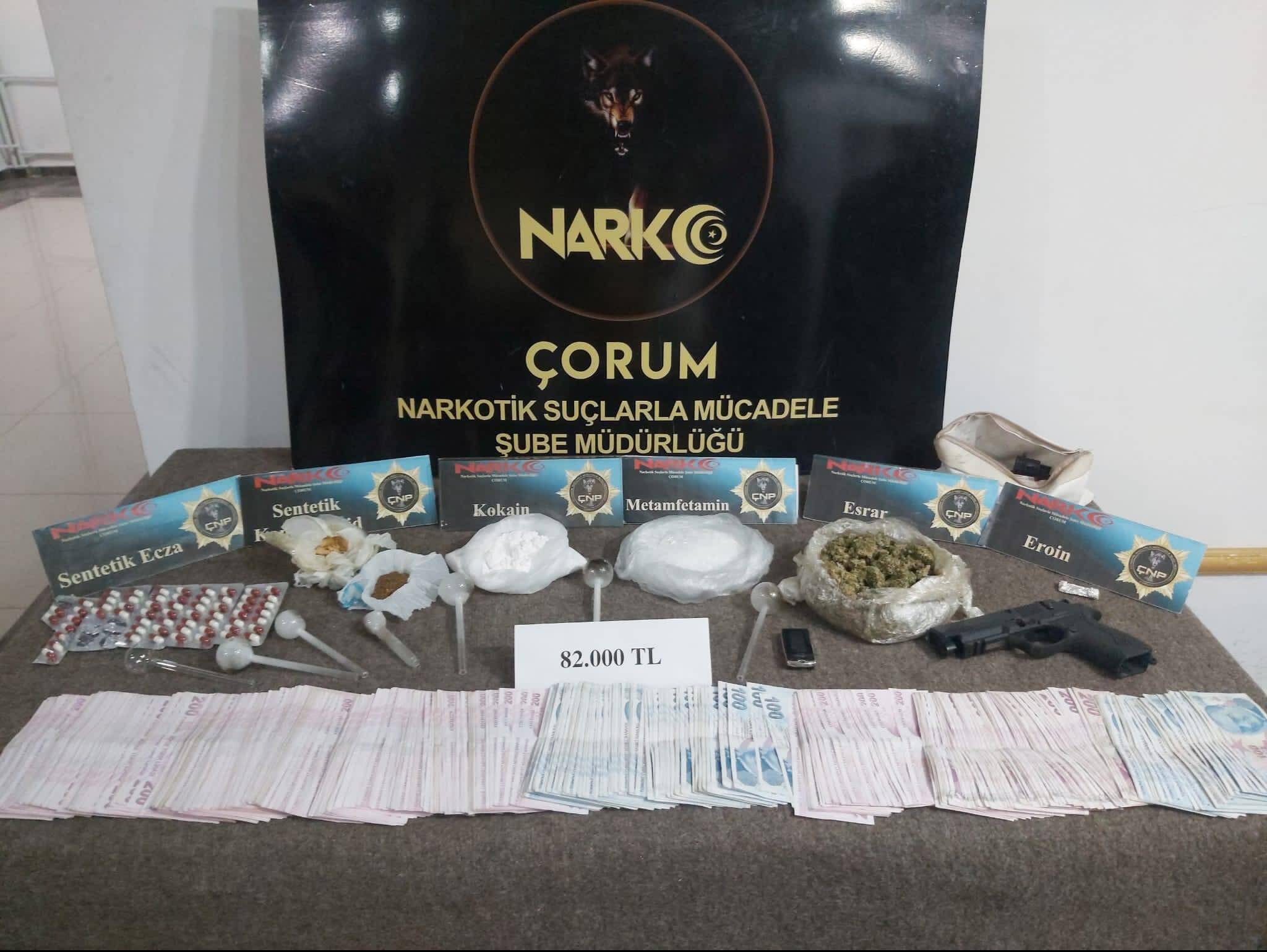 ÇORUM MERKEZ VE 2 İLÇEDEUYUŞTURUCU OPERASYONU