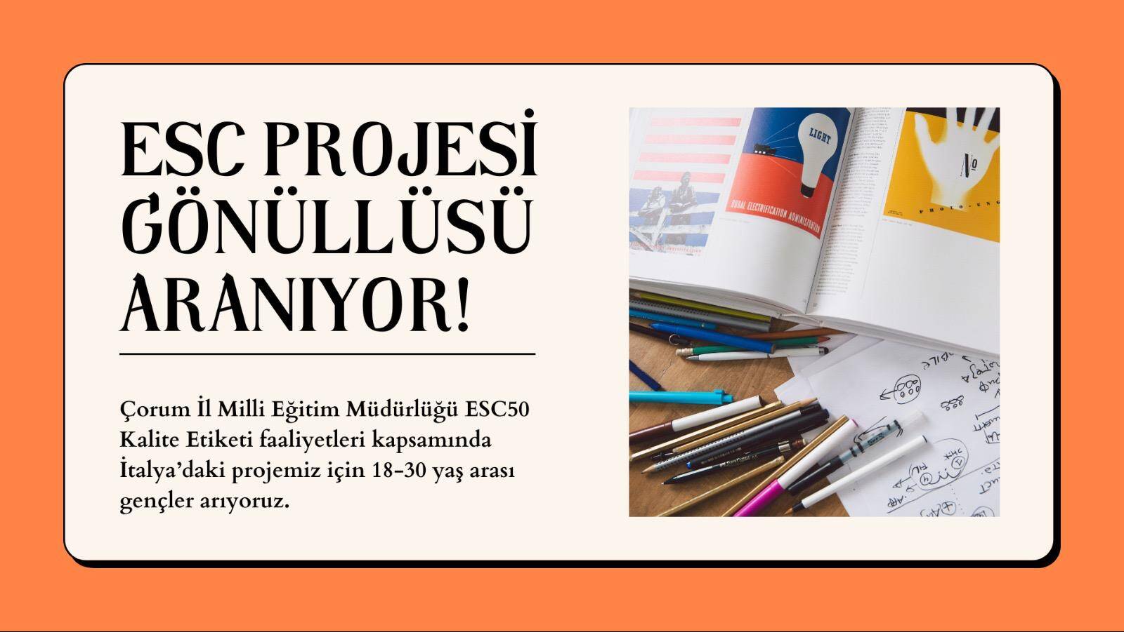 Salento İtalya ESC(EuropeanSolidarityCorps) Projemize Gönüllüler Aranıyor