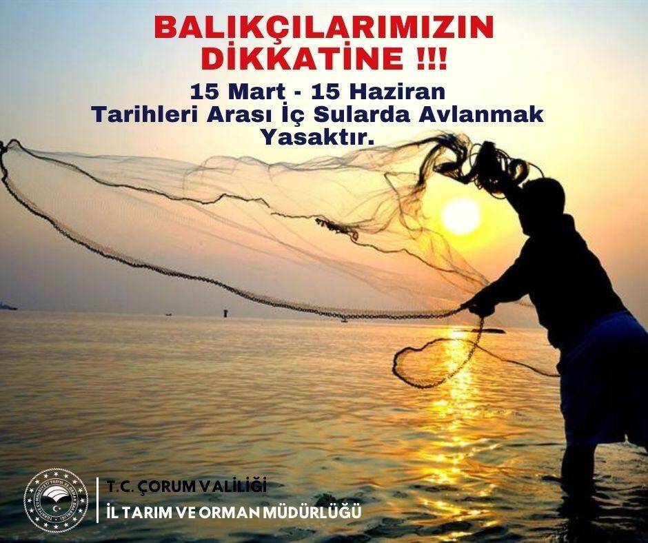 TİCARİ VE AMATÖR BALIKÇILIK AV YASAĞI DÖNEMİ BAŞLAYACAKTIR.