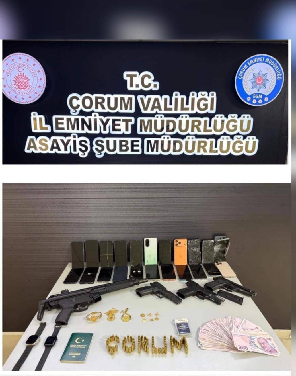 Çorum’da Huzur Operasyonu: Çok Sayıda Silah ve Uyuşturucu Ele Geçirildi