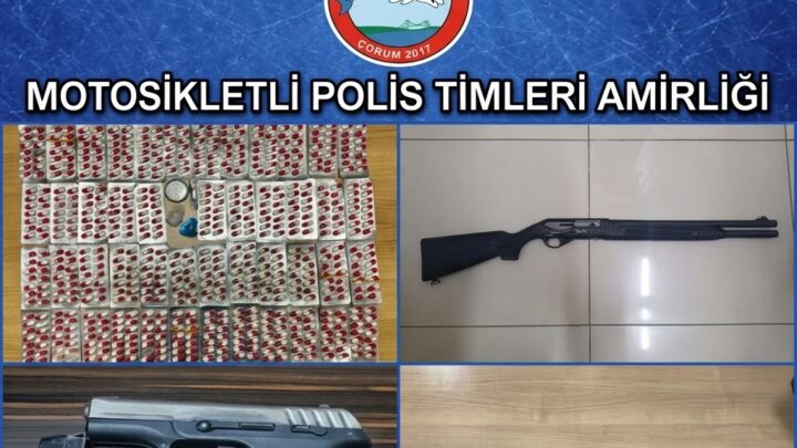 Çorum’da Bir Haftada Binlerce Şahıs ve Araç Denetlendi: Çok Sayıda Silah ve Uyuşturucu Ele Geçirildi